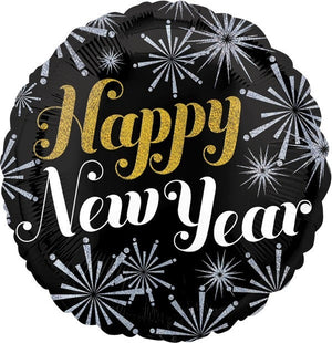 45cm Standard Holographic Happy New Year Pizazz Balloon