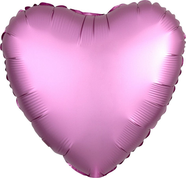 Flamingo Pink Satin 45cm Heart Balloon