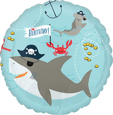 45cm Standard HX Ahoy Birthday Balloon