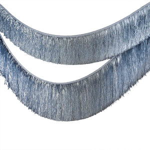 Merry & Bright Silver Tinsel Christmas Garland Decoration