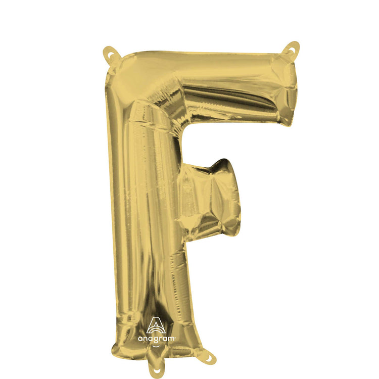 Letter F White Gold Balloon