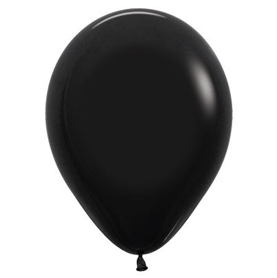 Sempertex 30cm Fashion Black Latex Balloons 080 25PK Pack of 25