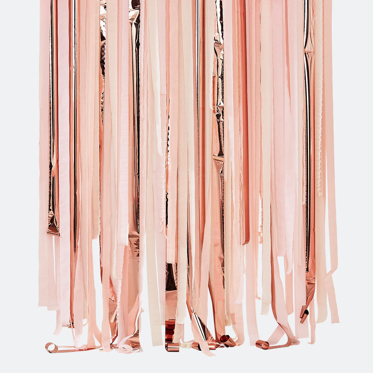 Mix It Up Pink and Rose Gold Streamer Backdrop