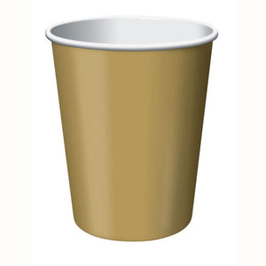 Glittering Gold Paper Cups 266ml Pack of 24