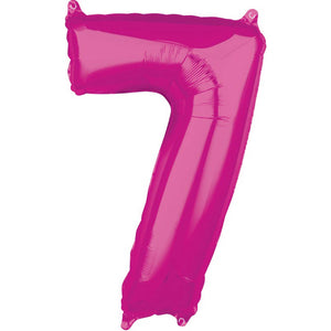 Mid-Size Shape Pink Numeral 7 Balloon