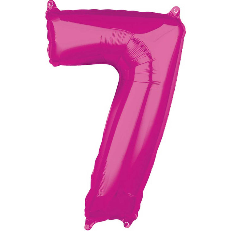 Mid-Size Shape Pink Numeral 7 Balloon