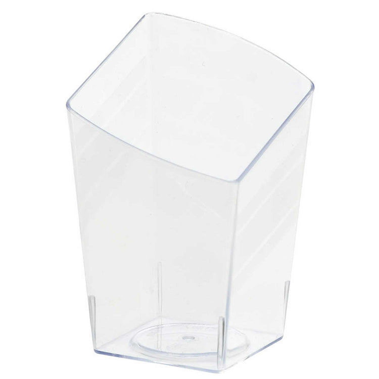 Mini 65ml Clear Plastic Slanted Tumblers Pack of 10