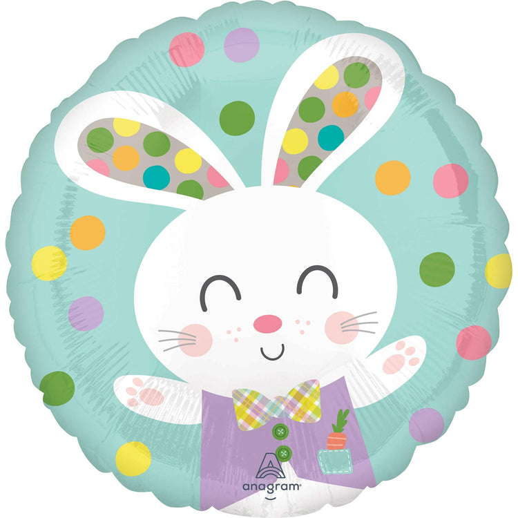 45cm Standard HX Easter Spotted Bunny Balloon