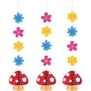 Party Gnomes Hanging String Cutouts & Honeycombs 106cm Pack of 3