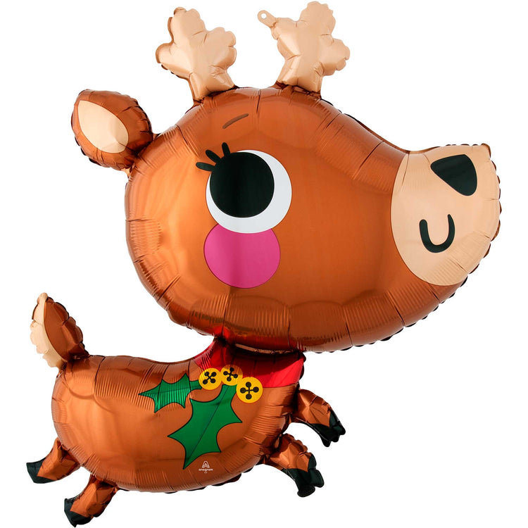 SuperShape XL Adorable Reindeer Christmas Balloon