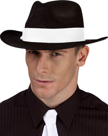 Black Fedora with White Ribbon