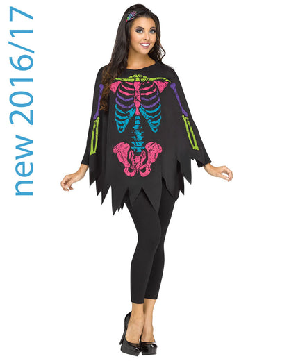 Colour Skeleton Womens Poncho