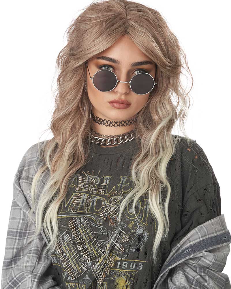 90s Grunge Rocker Long Blonde Wig