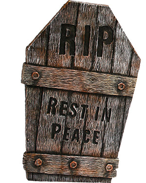 Wood Look Tombstone RIP Style 55cm