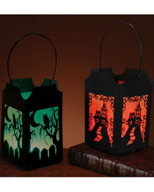 Pop Open Lantern Green Owl and Orange Haunted House Pack of 2 For Halloween