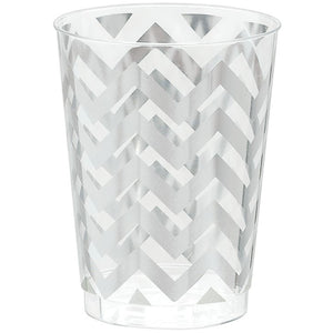 Christmas Premium Chevron Silver 295ml Tumbler Pack of 20