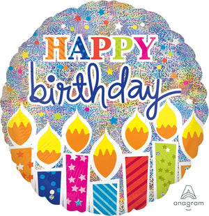 Jumbo Shape Holographic Shimmer Birthday Candles Balloon