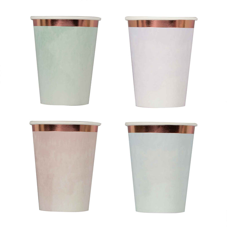 Mix It Up 9oz/266ml Paper Cups Pastel Mixed Pack Foiled Pack of 8