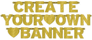 Gold Glitter Customisable Letter Banner