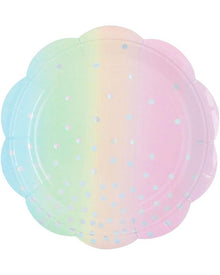 Iridescent Pastel 18cm Dessert Plates Pack of 10
