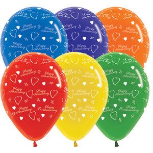 Sempertex 30cm Anniversary Crystal Assorted Latex Balloons 25PK Pack of 25