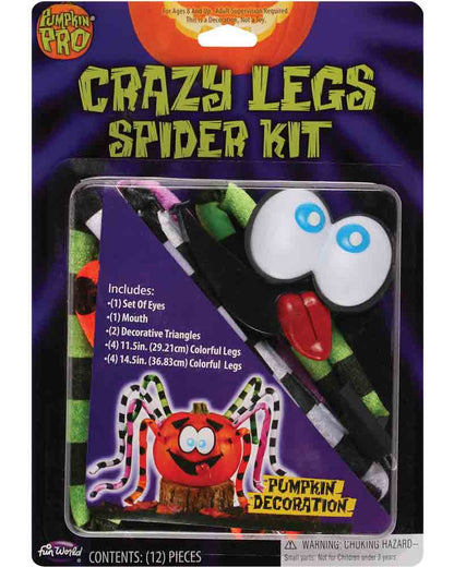 Spider Pumpkin Decorating Kit with Blue Eyes