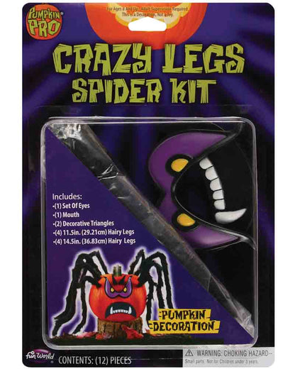 Spider Pumpkin Decorating Kit with Purple Eyes