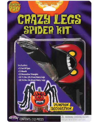 Spider Pumpkin Decorating Kit with Red Eyes