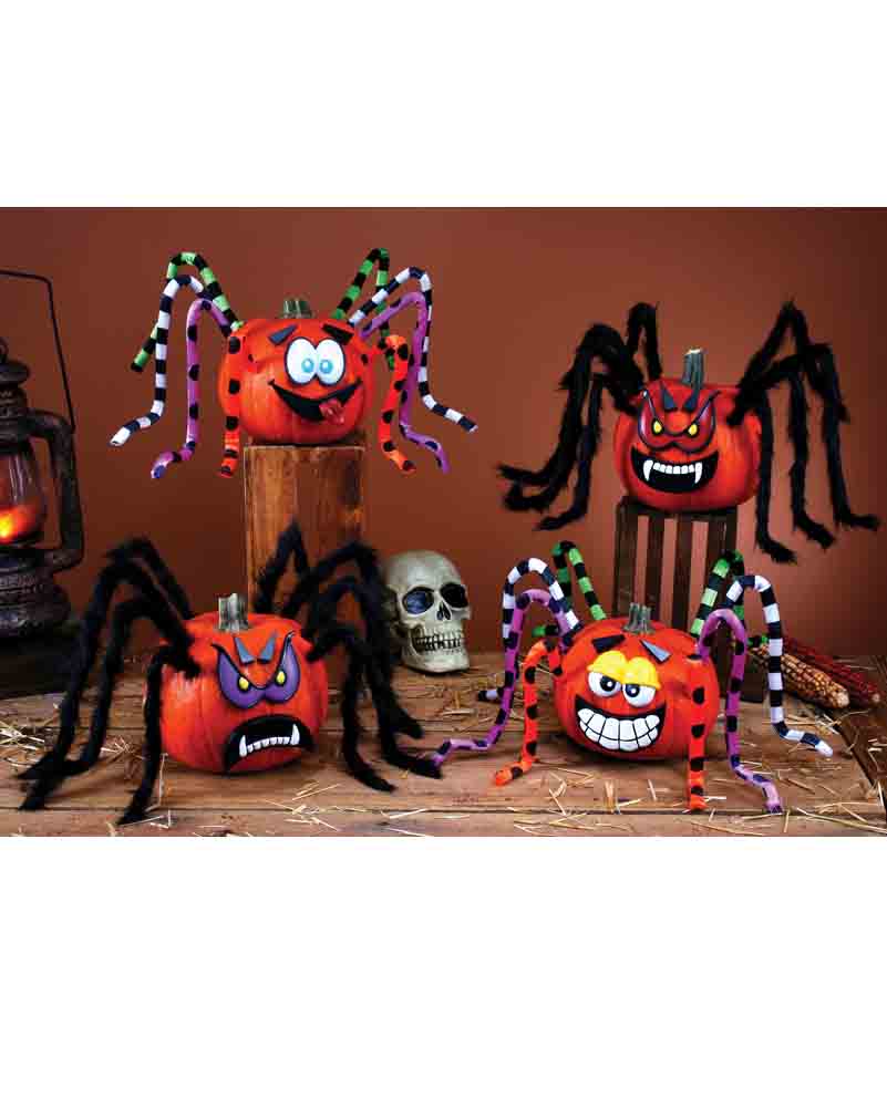 Spider Pumpkin Decorating Kit with Blue Eyes