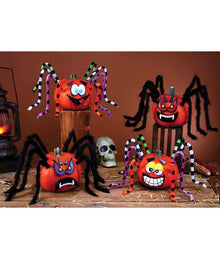 Spider Pumpkin Decorating Kit with Red Eyes For Halloween