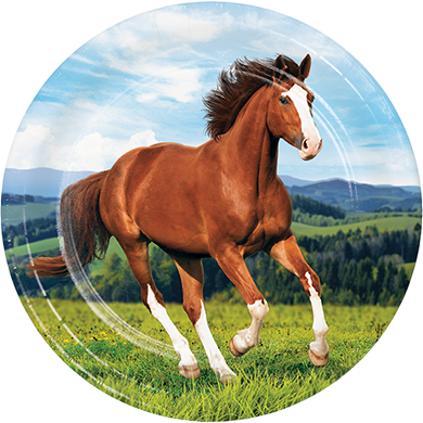 Horse and Pony Dinner Plates Paper 22cm Pack of 8