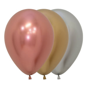 Sempertex 30cm Metallic Reflex Deluxe Assorted Latex Balloons, 12PK Pack of 12