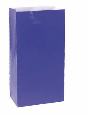 Large Paper Treat Bags Royal Blue Pack of 12