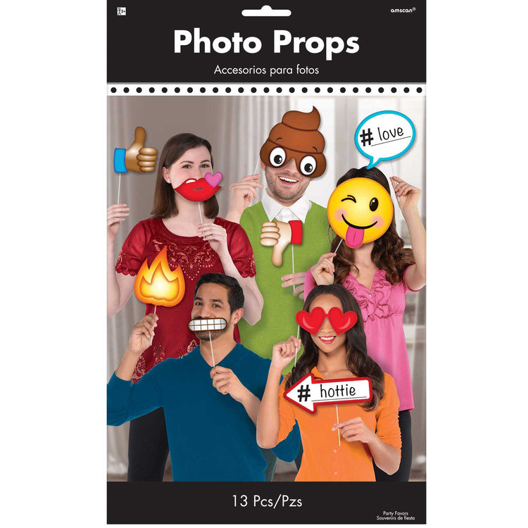 Photo Booth Props Expressions & Phrases 13 x Assorted Sizes & Shapes Pack of 13