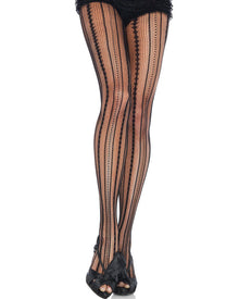 Vintage Pinstripe Net Pantyhose