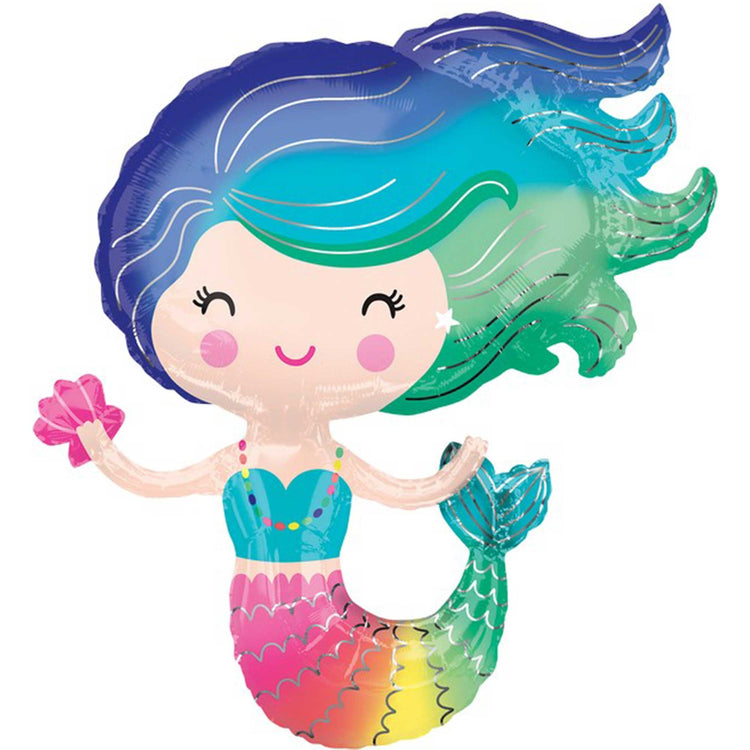 SuperShape XL Colourful Mermaid Balloon