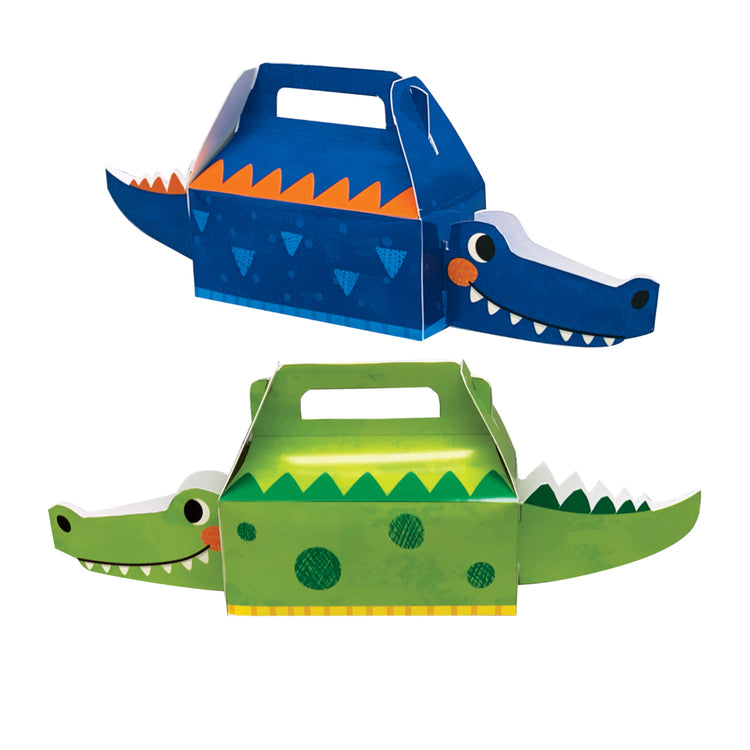 Alligator Party Treat Boxes Cardboard 10cm x 31cm x 6cm Pack of 4