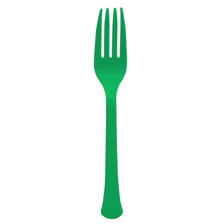 Festive Green Plastic Forks Pack of 20