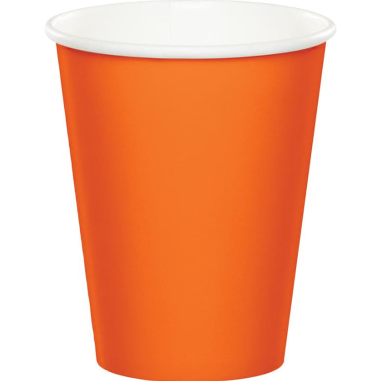Sunkissed Orange Paper Cups 266ml Pack of 24