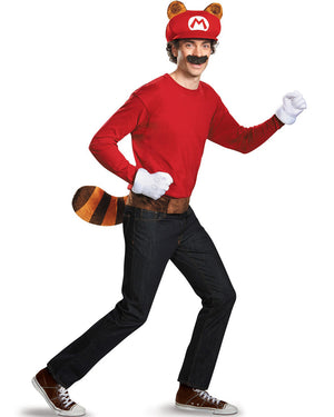 Super Mario Brothers Raccoon Mario Hat Tail Gloves and Moustache Kit