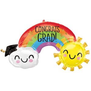 SuperShape Congrats Grad Rainbow, Cloud & Sun P35