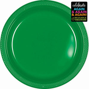 Premium Plastic Plates 26cm 20 Pack - Festive Green Pack of 20