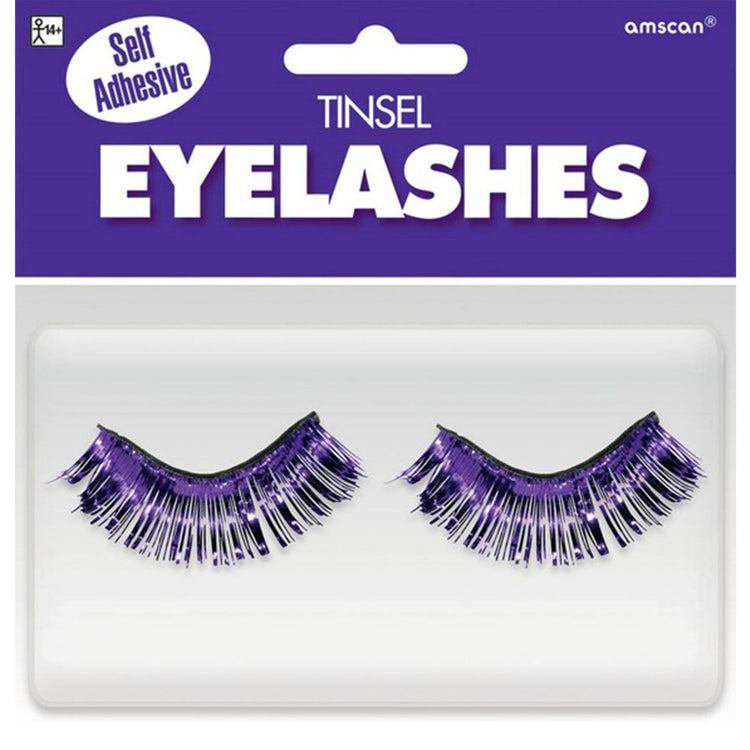 Team Spirit Purple Tinsel Eyelashes