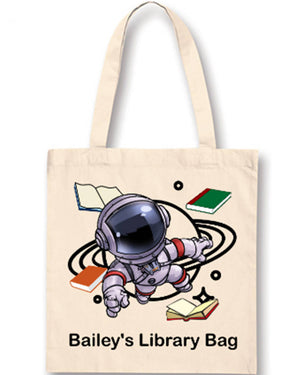Cool Astronaut Personalised Library Bag