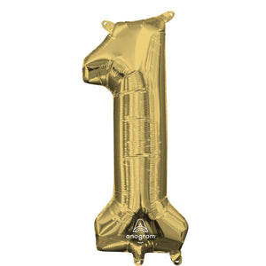 Number 1 White Gold Balloon