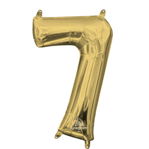 Number 7 White Gold Balloon