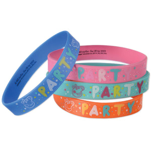Peppa Pig Confetti Party Rubber Bracelets Favors Pack of 4
