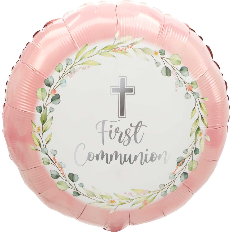45cm Standard HX My First Communion Pink Balloon