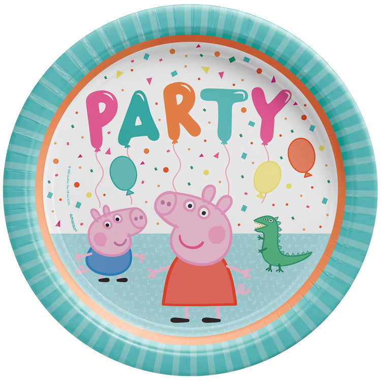 Peppa Pig Confetti Party 9in / 23cm Paper Plates Pack of 8
