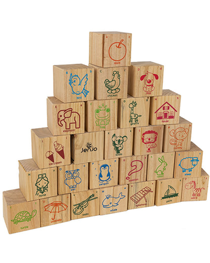 ABC Building Blocks with Drawstring Bag 9cm